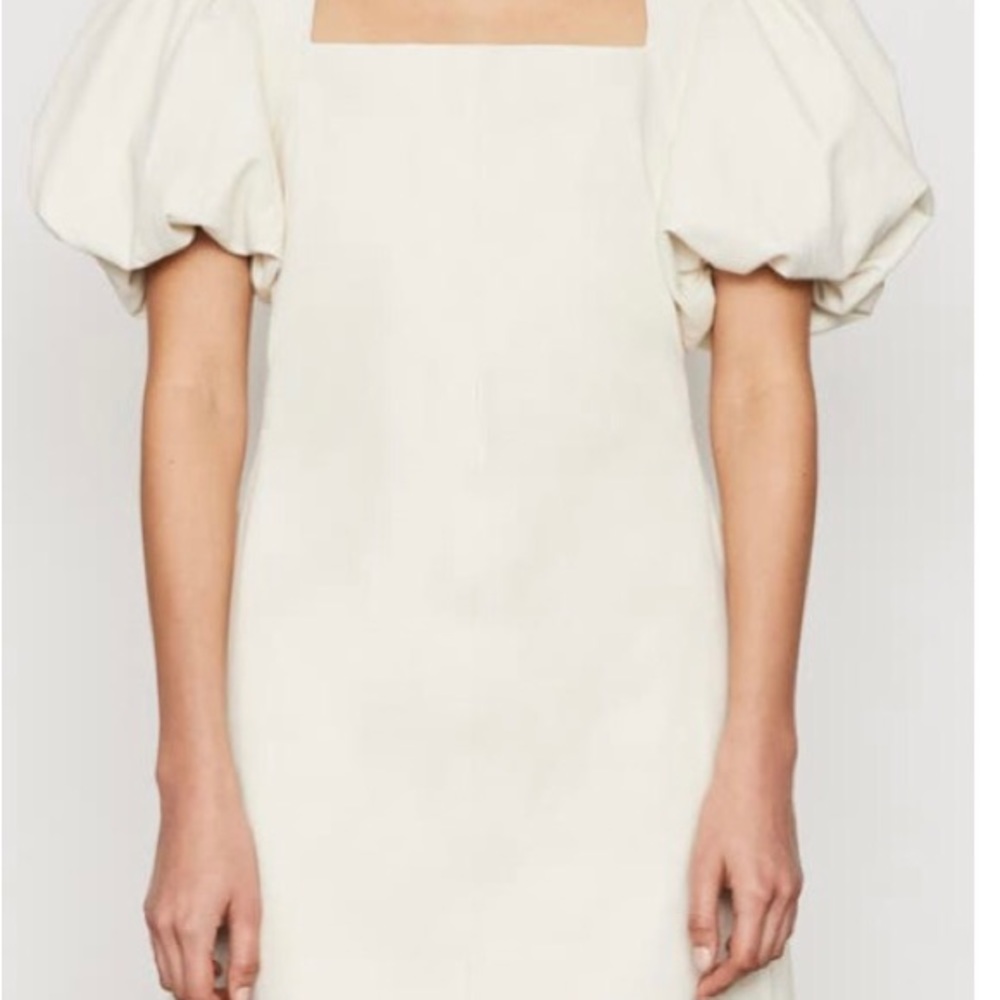 Frame Nina Puff Sleeve Leather Mini Dress (Size Medium) NWT